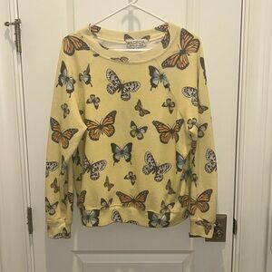 Yellow Butterfly Wildfox sweater/sweatshirt size small
